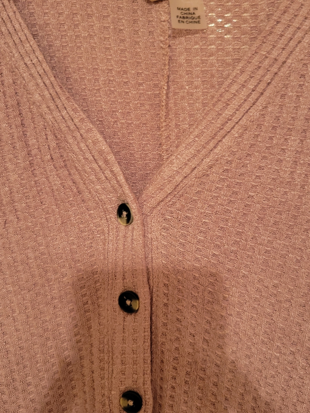 Chaser Mauve Waffle Knit Long-Sleeve Top - Picture 3 of 4